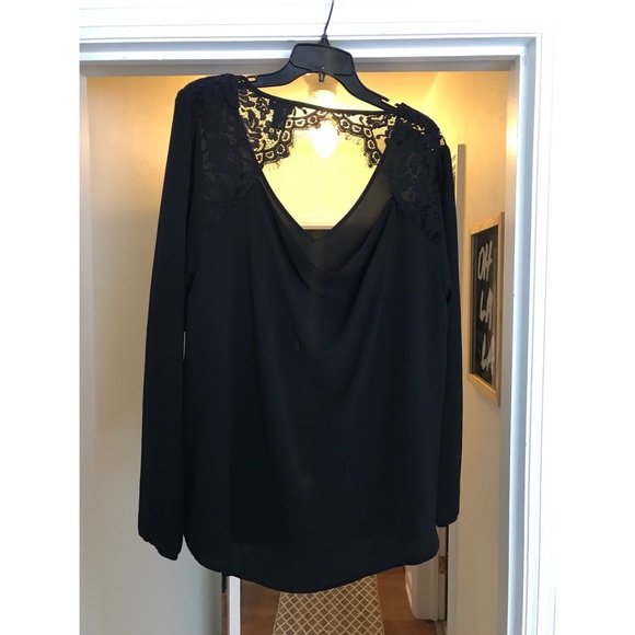 torrid Tops - Torrid Black Open Back Lace Blouse 2 2X XXL